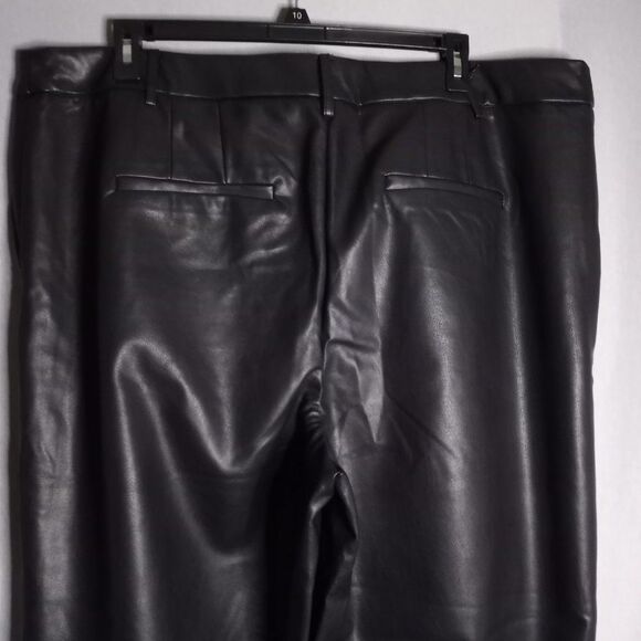 ELOQUII Women's Black Faux Leather Straight Leg with Split Hem Pants Size 22 NWT - Picture 5 of 11